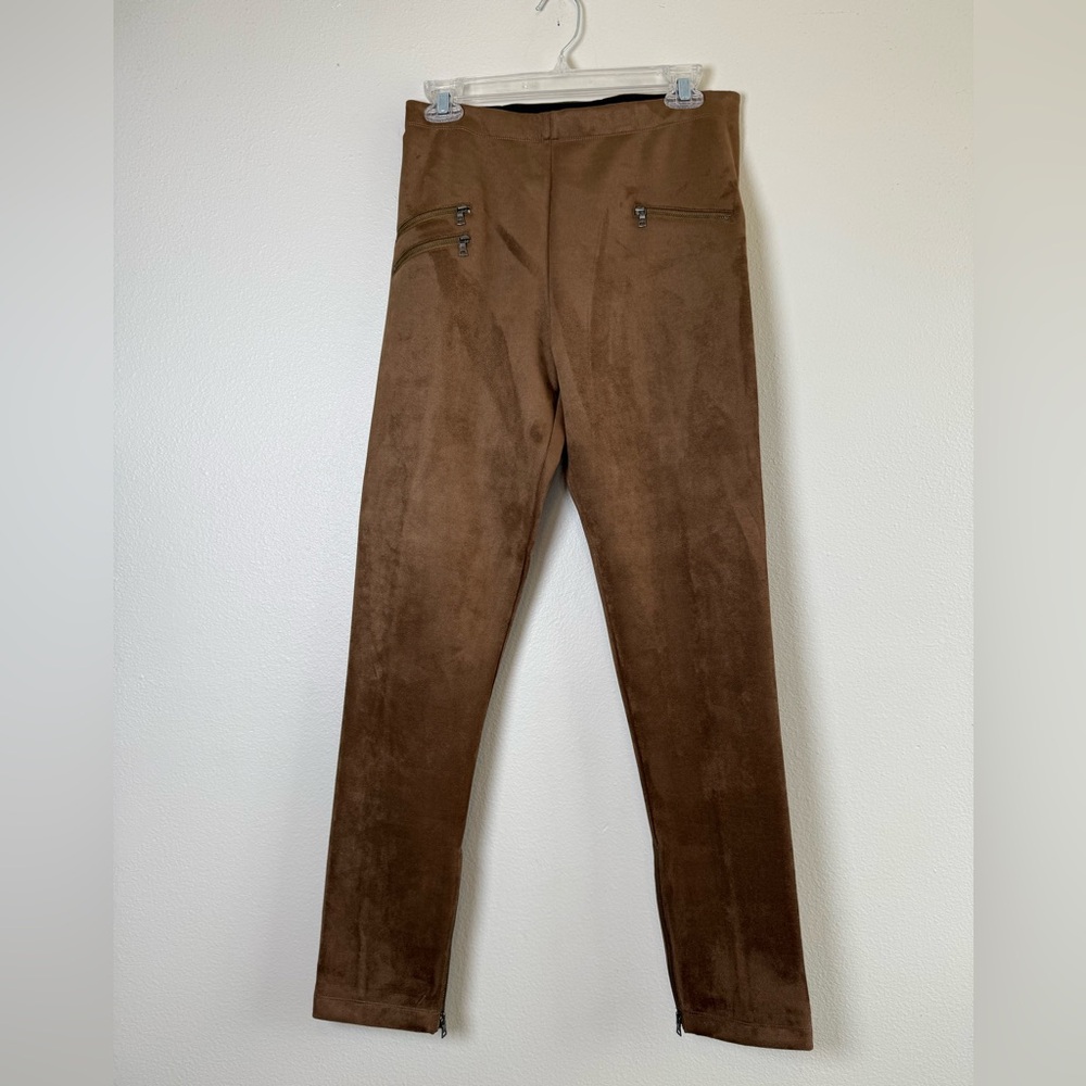 BCBGMaxAzria Womens suede feeli Slim Pants in Brown